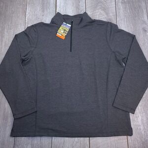 Orvis Quarter Zip Pullover Mens XXL Heather Charcoal Gray Stretch Mock Neck NWT